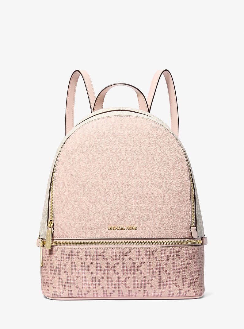 Rhea Medium Color-Block Signature Logo Backpack