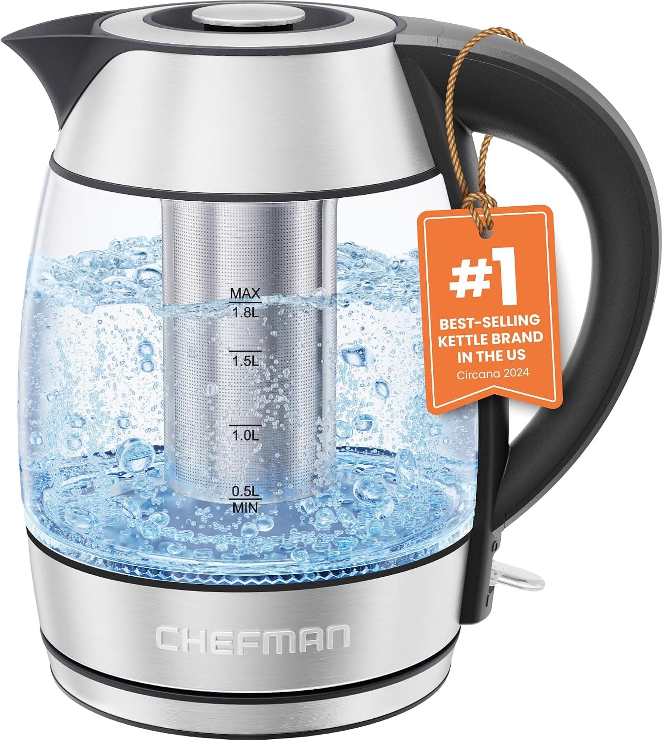 Chefman 1.8L Electric Kettle with Tea Infuser
