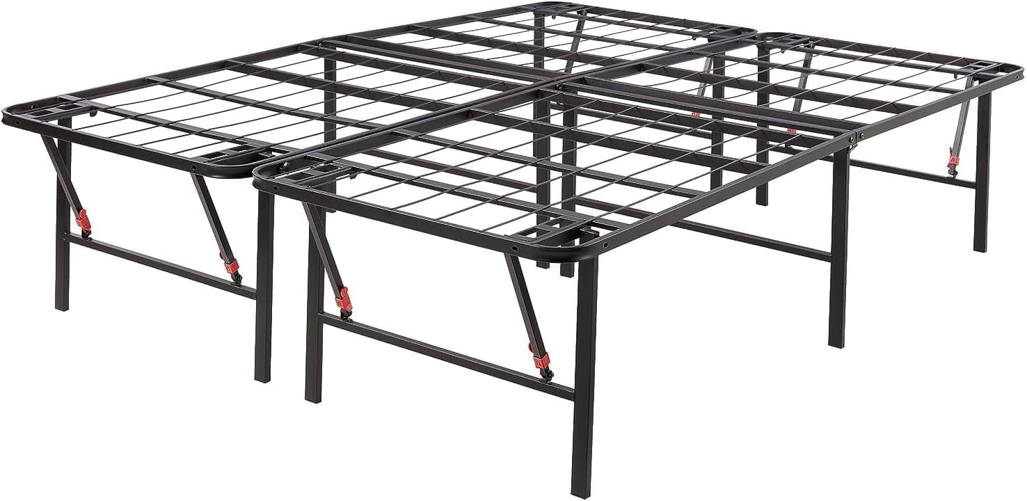 Amazon Basics Foldable Metal Platform Bed Frame, Queen Size
