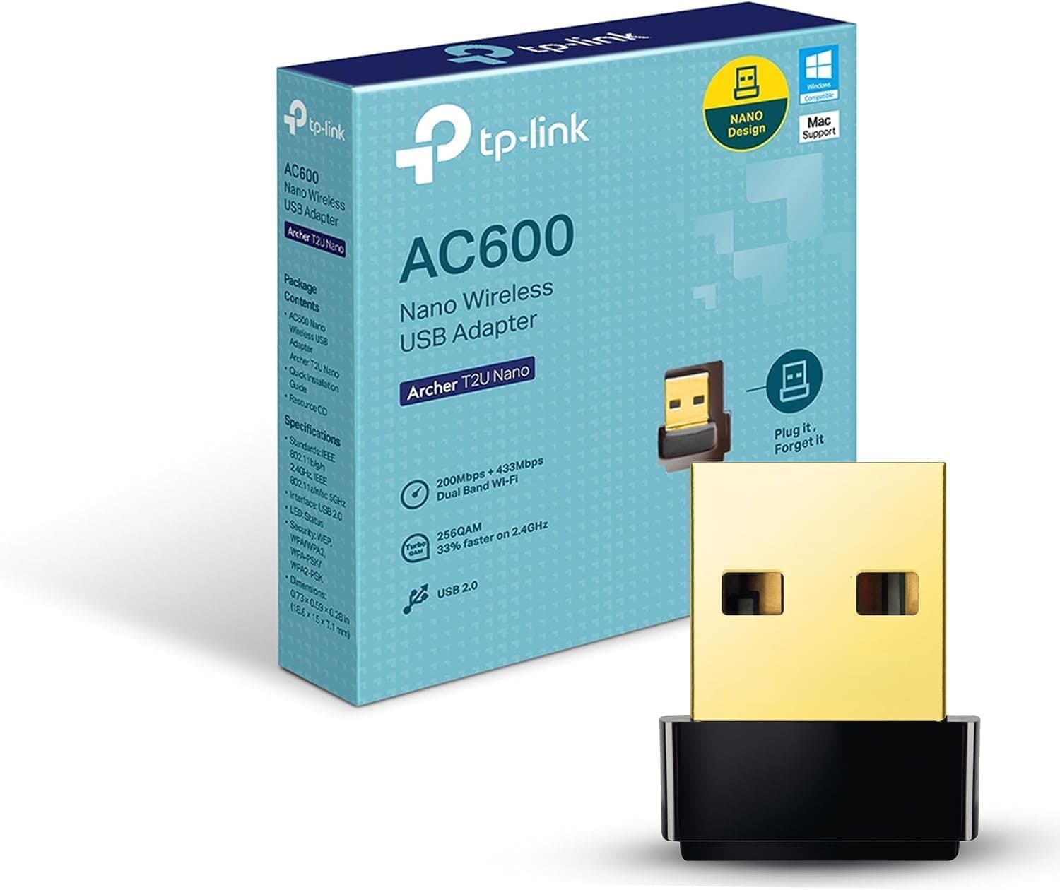 TP-Link Archer T2U Nano AC600 USB Wi-Fi Adapter
