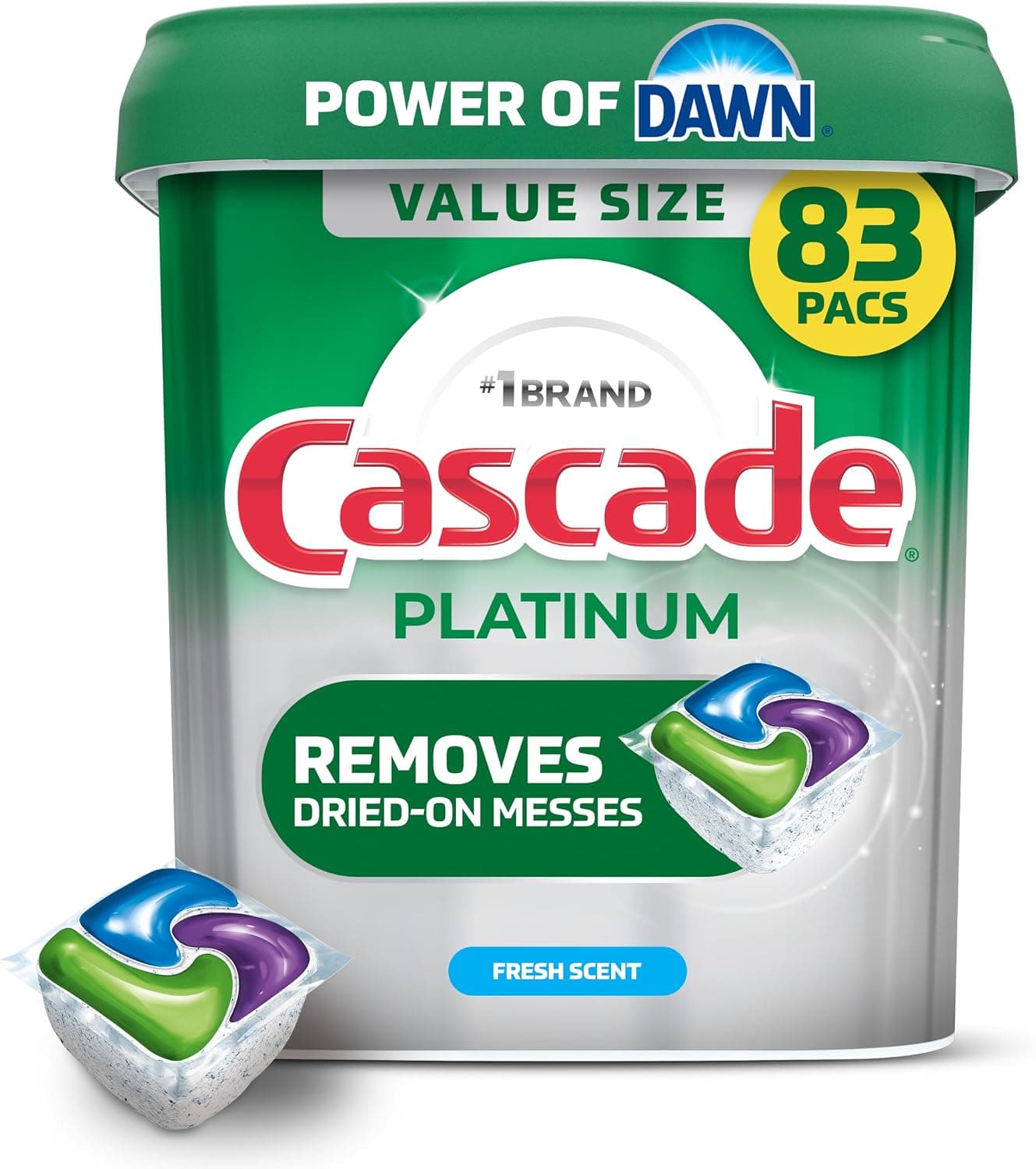Cascade Platinum Dishwasher Detergent Pods Fresh Scent 83 Count