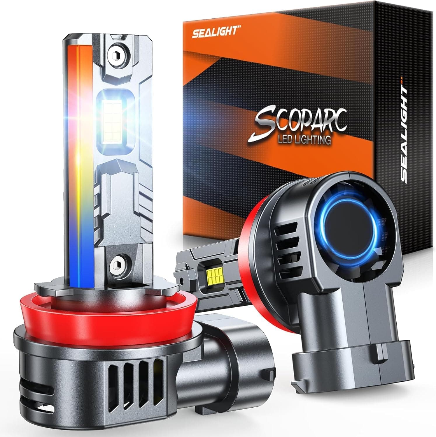 SEALIGHT H11/H8/H9/H16 LED Headlight Bulbs 6500K, Pack of 2