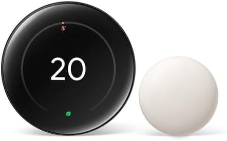 Google Nest Learning Thermostat (4th Gen) with Temp Sensor - Obsidian