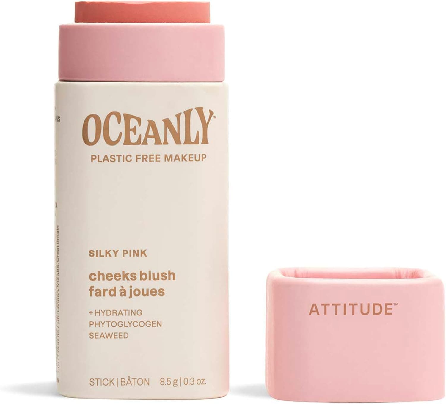 ATTITUDE Oceanly Lightweight Blush Stick – Silky Pink, 8.5 g