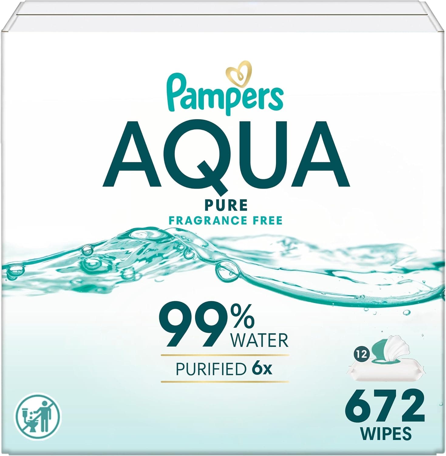 Pampers Aqua Pure Baby Wipes, 672 Count