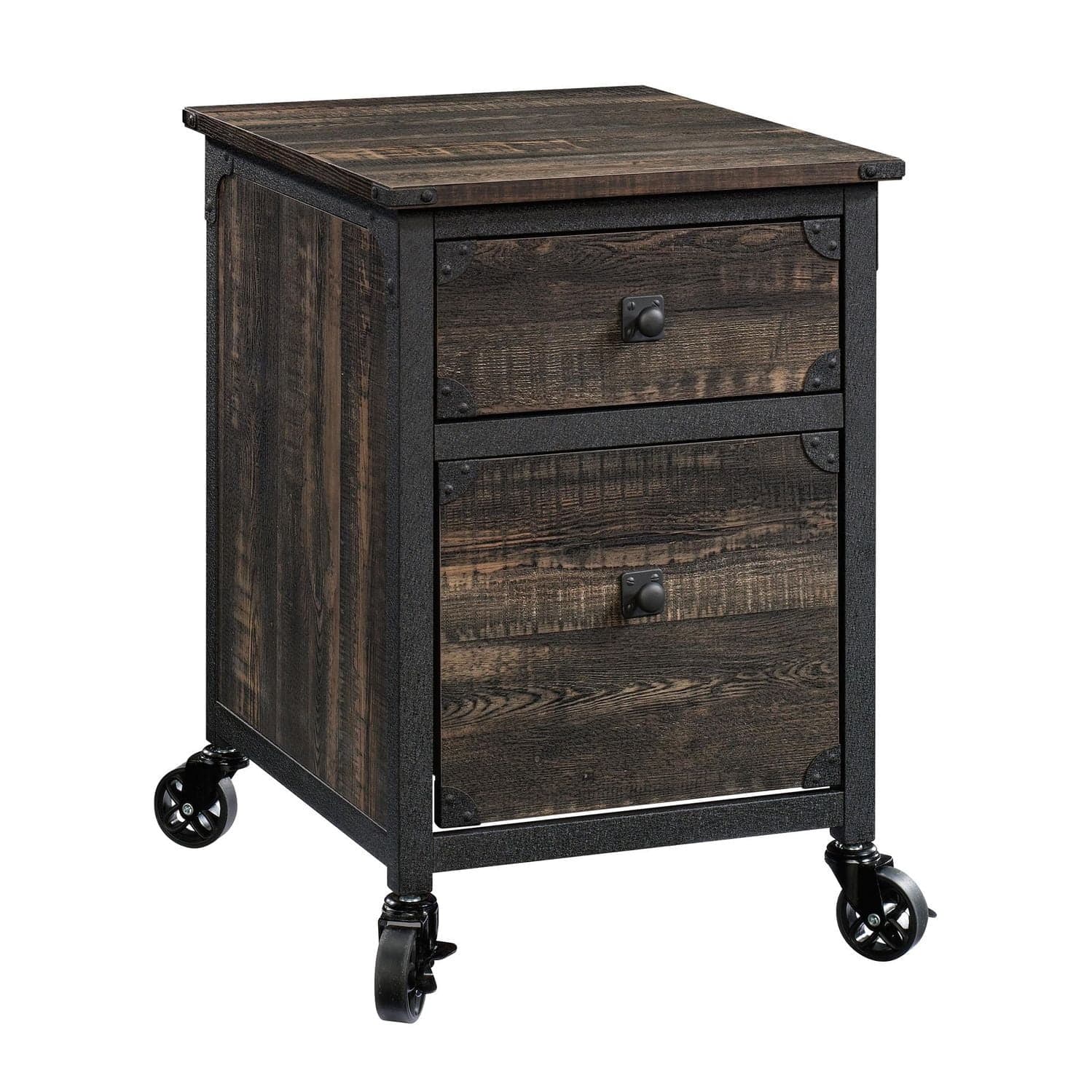 Sauder Steel River file pedestal, Carbon Oak — $80.97